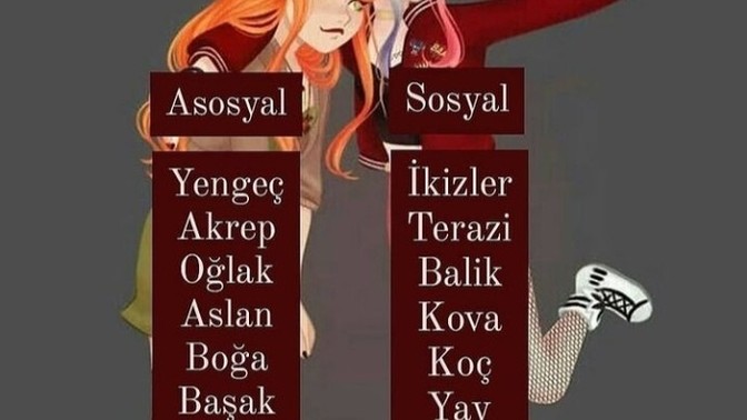 Burcuna göre sosyal/asosyal misin?