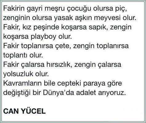 Fakir-zengin ayrımına bir söz söyleseydiniz bu söz ne olurdu?