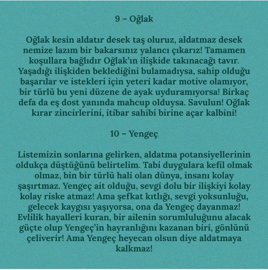 Hangi burç hangi derecede aldatıyor?