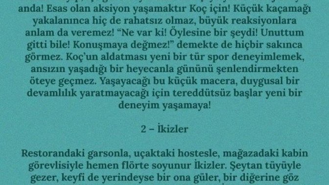 Hangi burç hangi derecede aldatıyor?