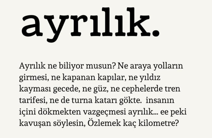 Özlemek kaç kilometre?