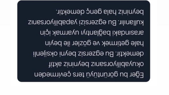 Beyniniz genç mi? Ters çevirmeden okuyabilir misiniz?