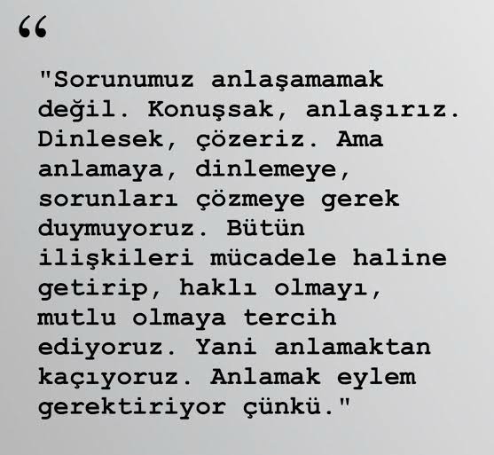 Anlamaktan kaçıyorlar, yoksa bende sorun yok.