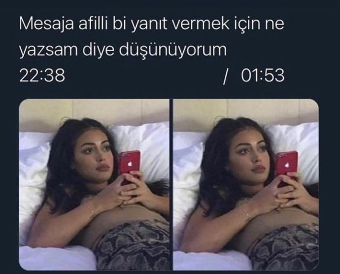 Sevgilinizin mesajına afilli yanıt vermek için düşünür müsünüz?
