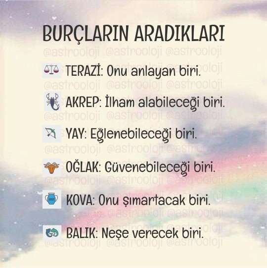 Burçların aradıkları nedir acaba?