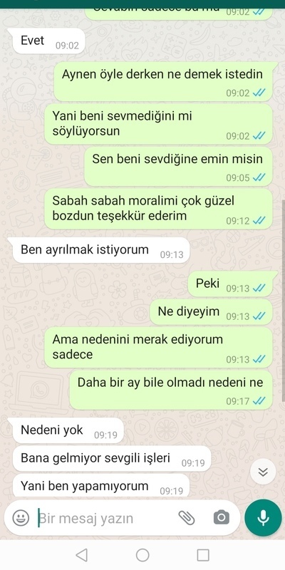 Birden neden ayrılmış olabilir?