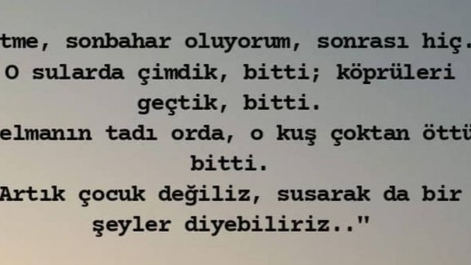 Sizden giden sevdiğinize; "gitme, kal" der misiniz?