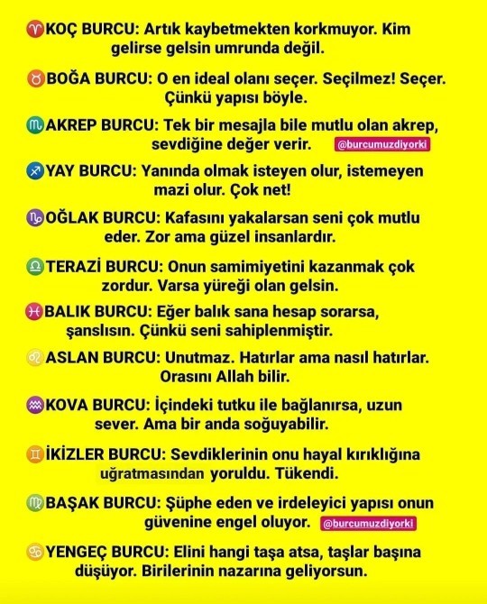 Burcun ne demiş acaba bakmak ister misin?