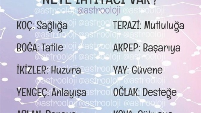 Bu hafta burcunun neye ihtiyacı var?