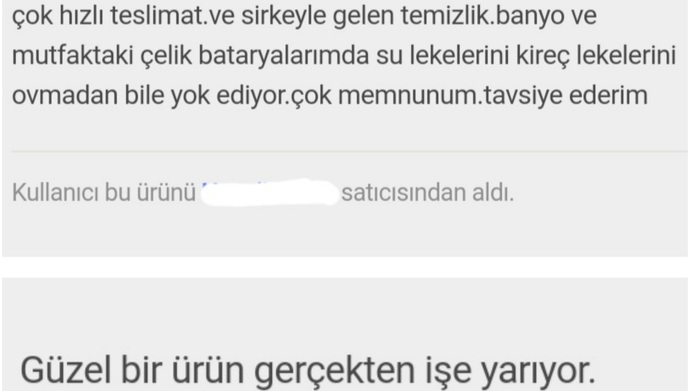 Sık kullanılan bir online alışveriş sitesindeki Vim Sirkeli Kireç Çözücü ürünü değerlendirmeleri.