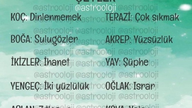 Senin en sevmediğin şey nedir?