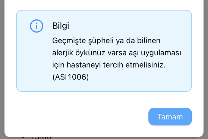 AİLE HEKİMİNDEN AŞI RANDEVUSU ALACAKTIM FAKAT ÖNÜME BU UYARI ÇIKTI ANLAMI NEDİR?