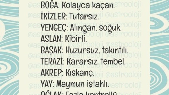 Burcunun kötü huyu nedir?