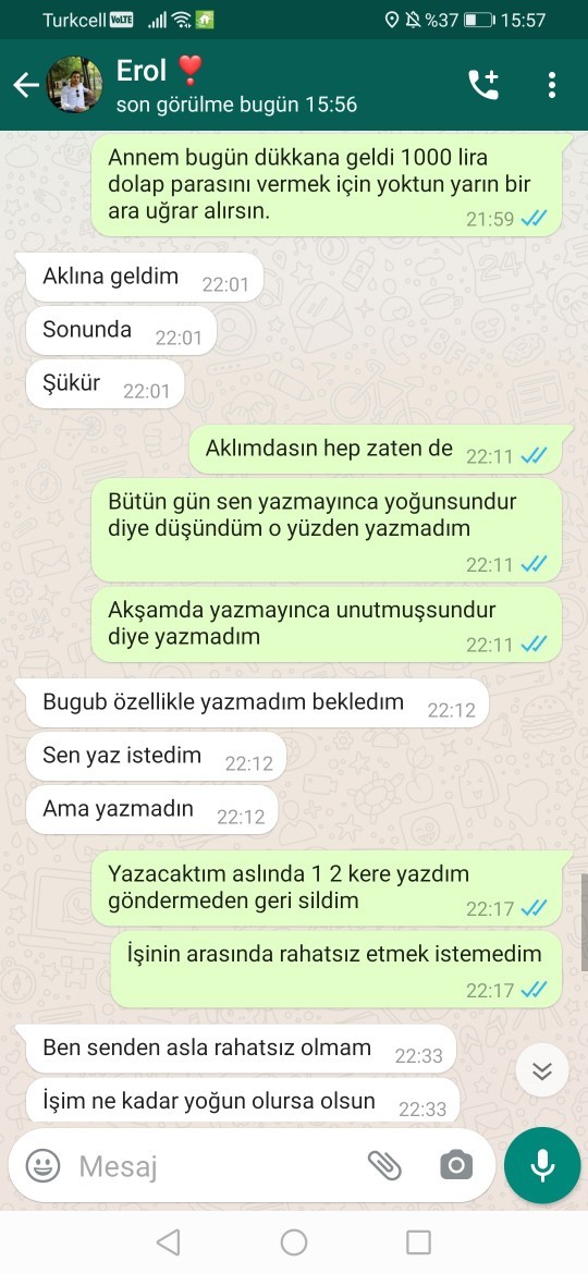 Bana değer vermediğini umursamadığını düşünerek ona haksızlık mı yapıyorum sizce?,, 🤔?