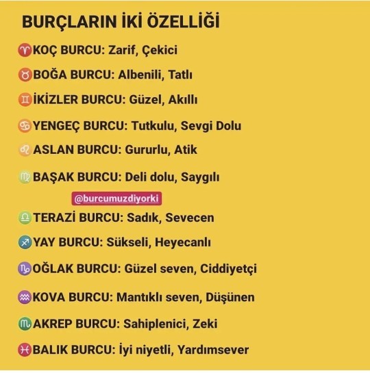 Burcunun iki özelliği doğru mu sence?