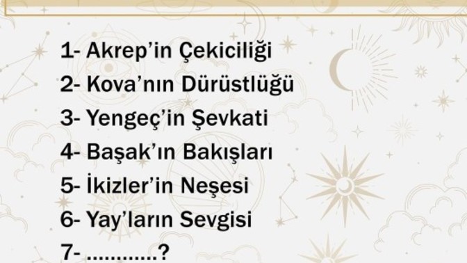 Sence 7 inci sıra kimin?