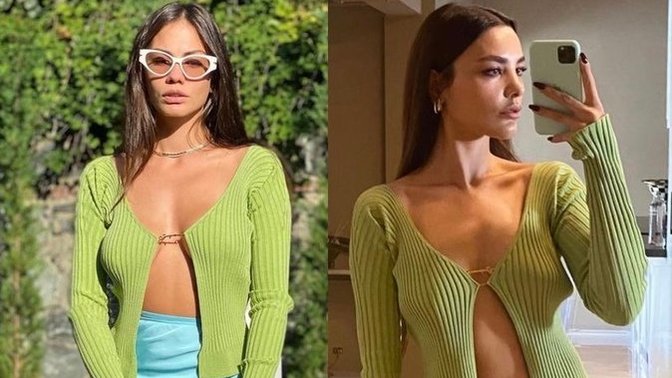 Demet Özdemir ve Hazal Filiz Küçükköse pişti oldu. Yeşil hırka kime daha çok yakışmış?