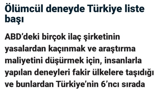 Türkiye dünya geneli ilaç firmalarının deney ülkesi haline mi geldi?