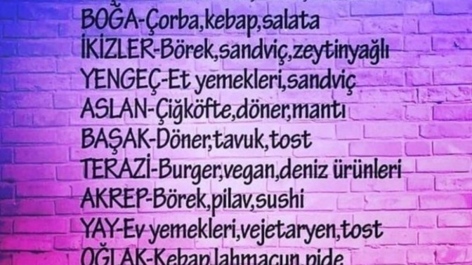 Senin favori yemeğin nedir?