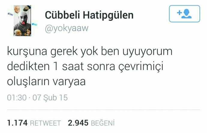 Uyuyorum, iyi geceler dedikten sonra çevrimiçi olan flörte tepkiniz ne olur?