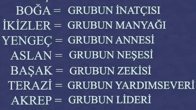 Burcuna göre arkadaş grubunda nasılsın acaba?