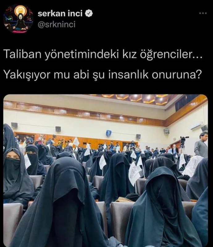 Erdem canım arkadaşım talibani destekliyormus kadinlar boyle giyin istiyomus?