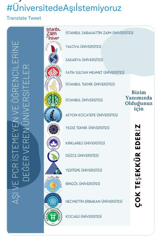Aşı ve pcr zorunlulugu kalkti mi gercekten bu ünilerde?