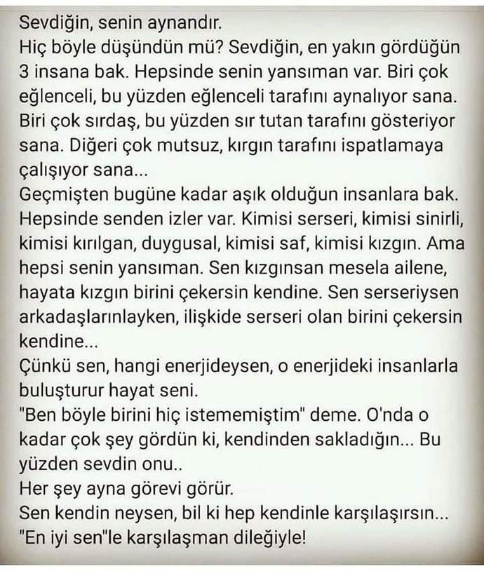 Sevdiğimiz insanlar bizim aynamız mı?