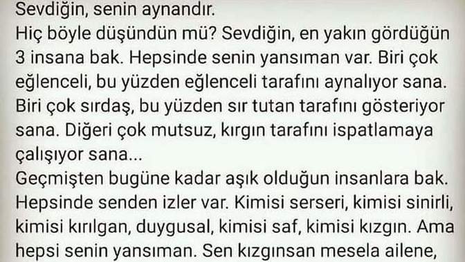 Sevdiğimiz insanlar bizim aynamız mı?