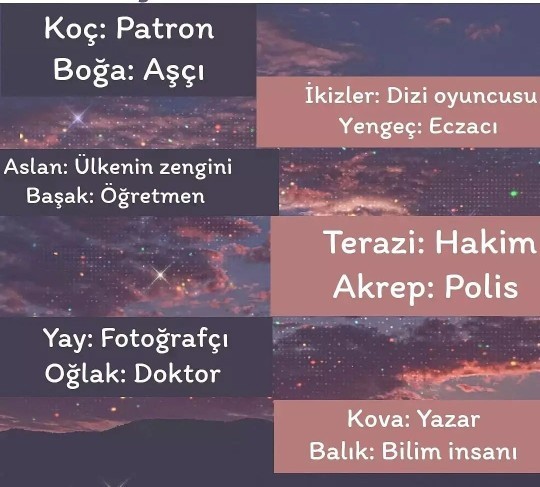 Burcuna göre hangi mesleksin?