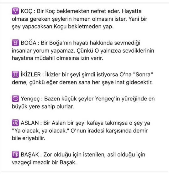 Burçların Özellikleri?