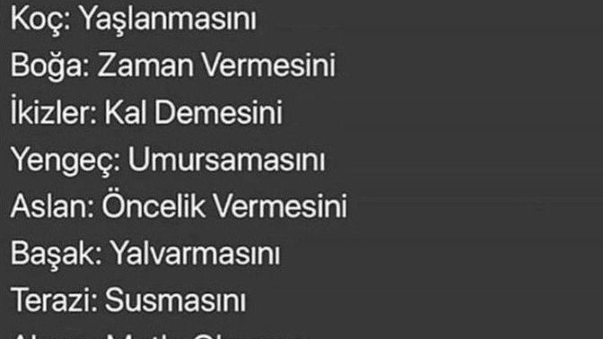 (Benden bir şey beklemeyin) Diyorsanız bu ne olurdu?