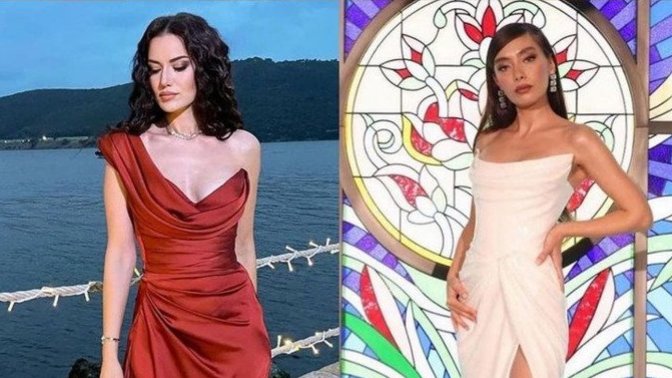 Elbiseler yarışıyor! Fahriye Evcen mi, yoksa Neslihan Atagül mü daha şık görünüyor?