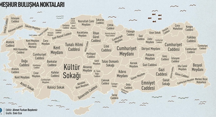 Türkiye’de, insanların illerinde buluşma noktası , peki sizlerin buluşma yeriniz neresi?