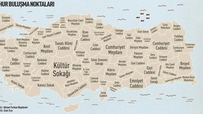 Türkiye’de, insanların illerinde buluşma noktası , peki sizlerin buluşma yeriniz neresi?