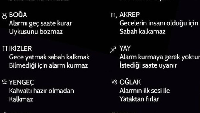 Sabah uyanırken burçlar ne yaparlar?
