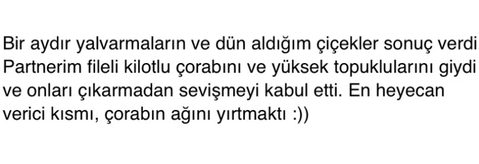 Sevişirken partneriz fileli çorap ve topuklu ayakkabi giymesi sizi ne kadar tahrik eder?