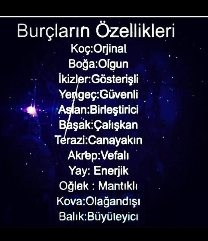 Senin burcunu anlatan tek kelime neymiş peki?