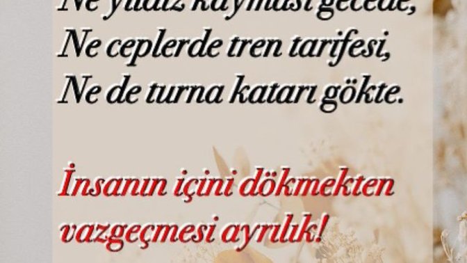 Sevdiğiniz şiirin en vurucu cümlesi nedir?