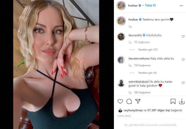 Hande Sarıoğlu göğüs dekolteli pozu sertçe eleştirildi! Sence nasıl olmuş?