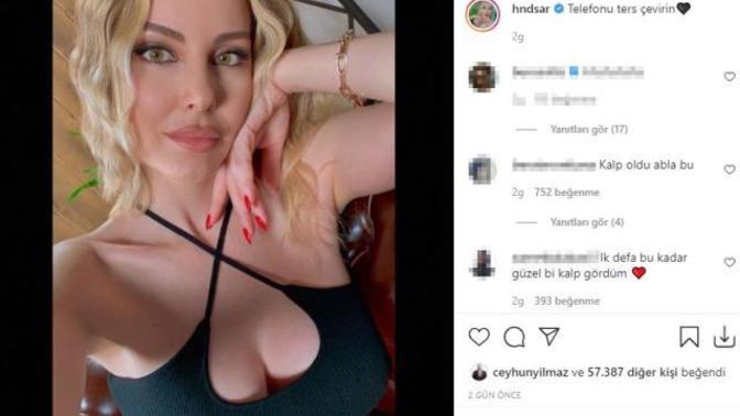 Hande Sarıoğlu göğüs dekolteli pozu sertçe eleştirildi! Sence nasıl olmuş?