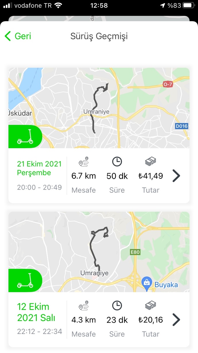 MARTI elektrikli scoother ile en fazla kaç km yol yaptınız ve toplam da ne kadar para harcadınız?
