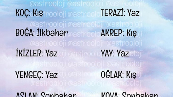 Burcunuz hangi mevsimi seviyor?