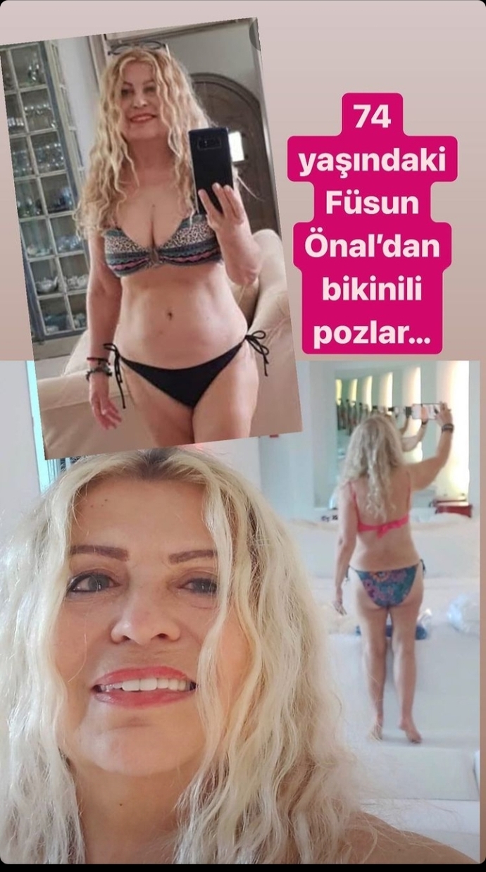 74 yaşındaki Füsun Önal bikinili fotoğraf paylaştı! Nasıl sizce?