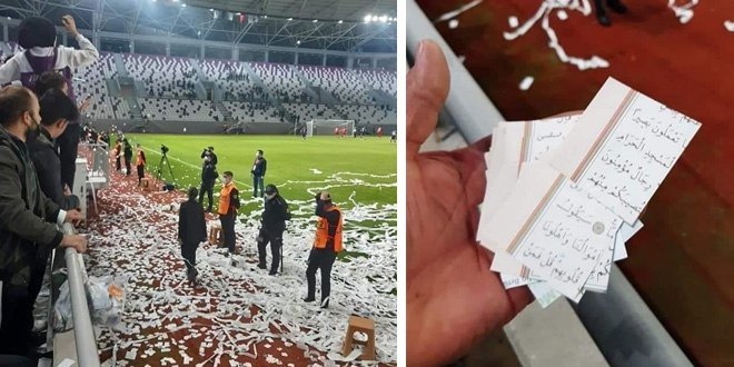 Kuran-ı Kerim sayfalarını konfeti şeklinde sahaya attılar bu din düşmanlarının amacı nedir?