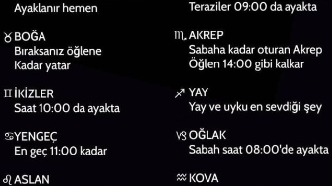 Burçlar sabah kaçta uyanır?