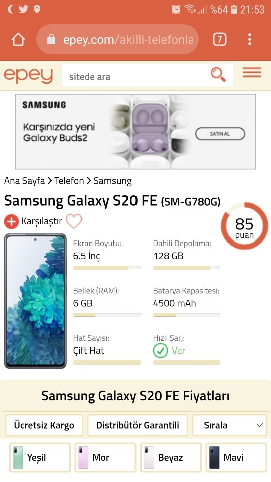 Samsung s20 fe vs Samsun a 52?