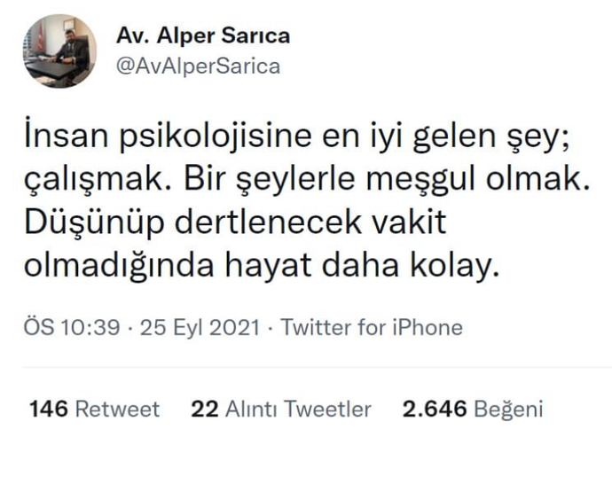 İnsan psikolojisine iyi gelen bir şey söyler misiniz?