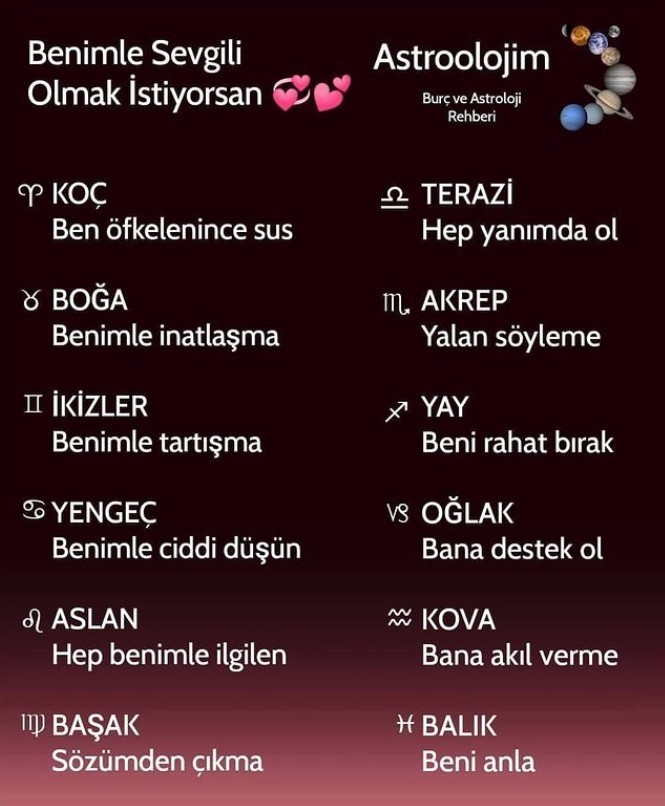 Burçla sevgili olmak için ne yapmak gerekiyormuş bakalım mı?
