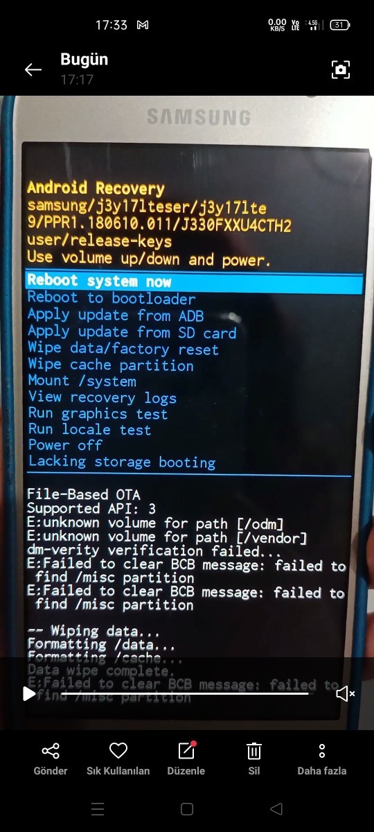 Telefonuma neden reset atamıyorum?